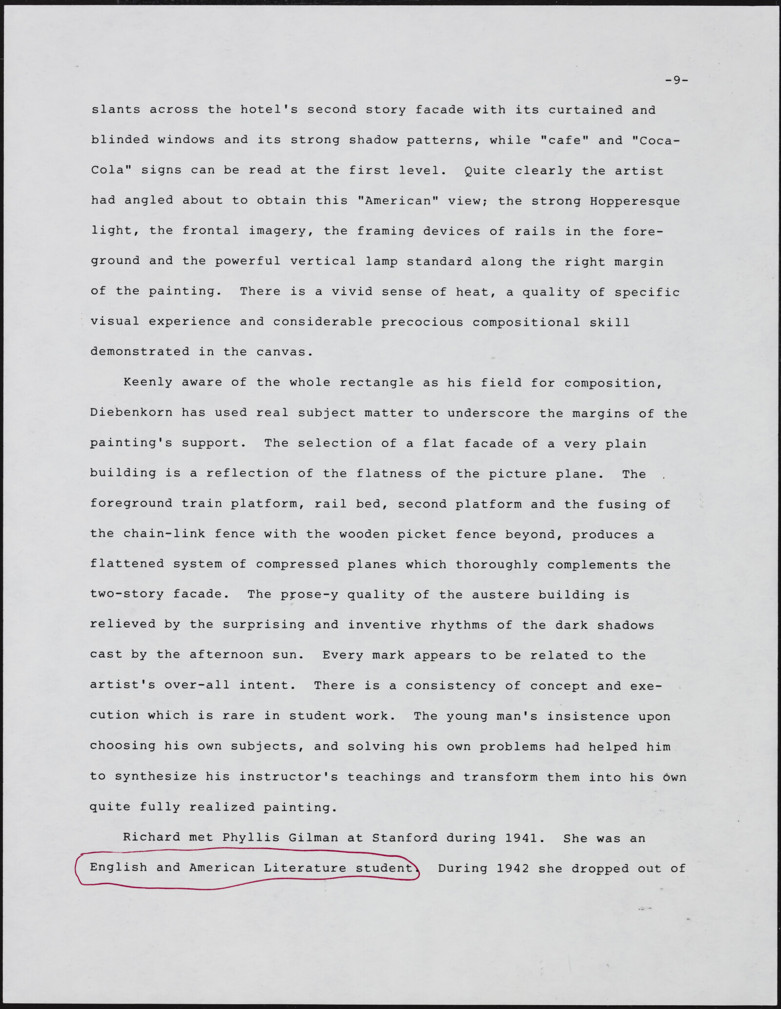 Gerald NORDLAND, essay draft, undated