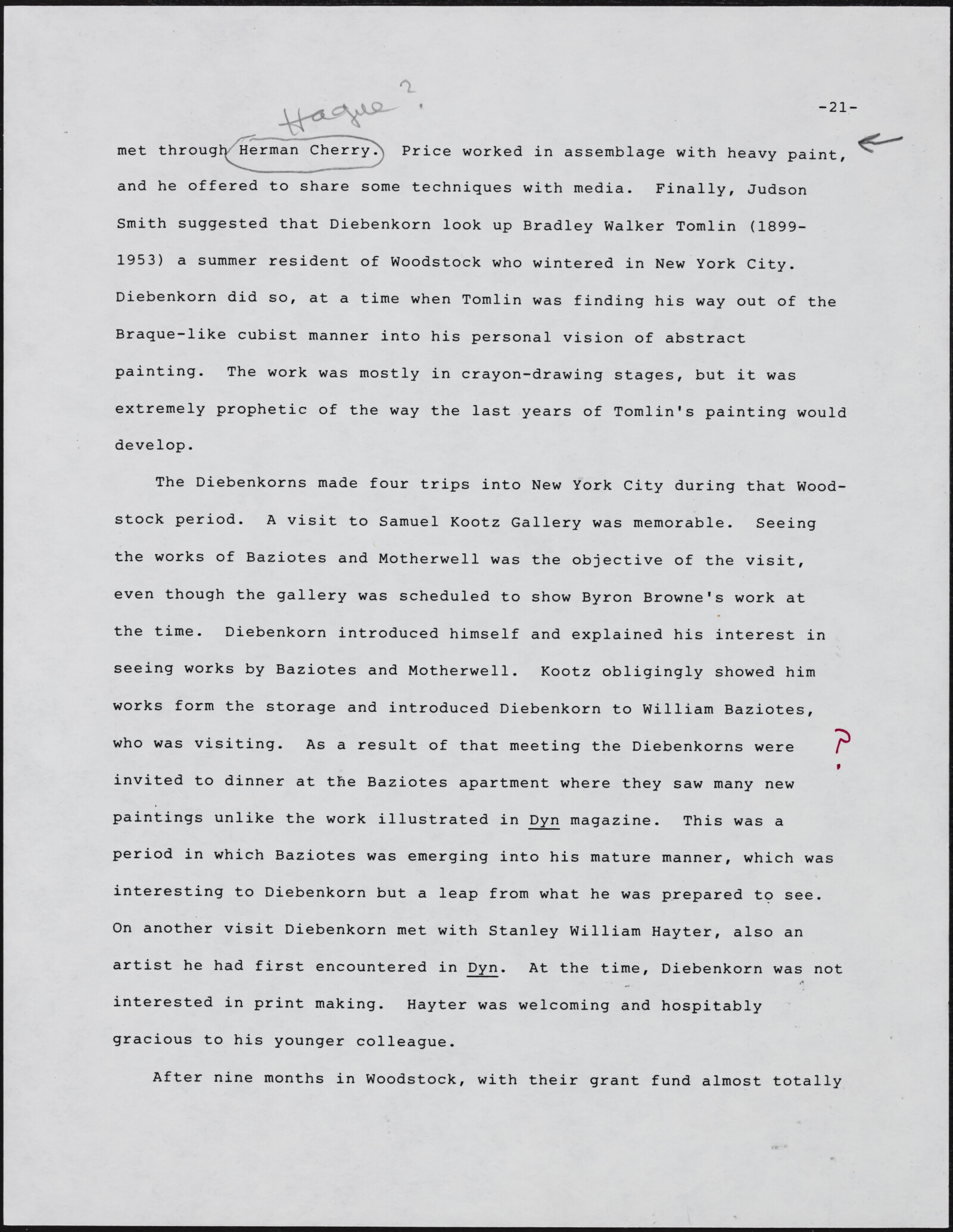 Gerald NORDLAND, essay draft, undated