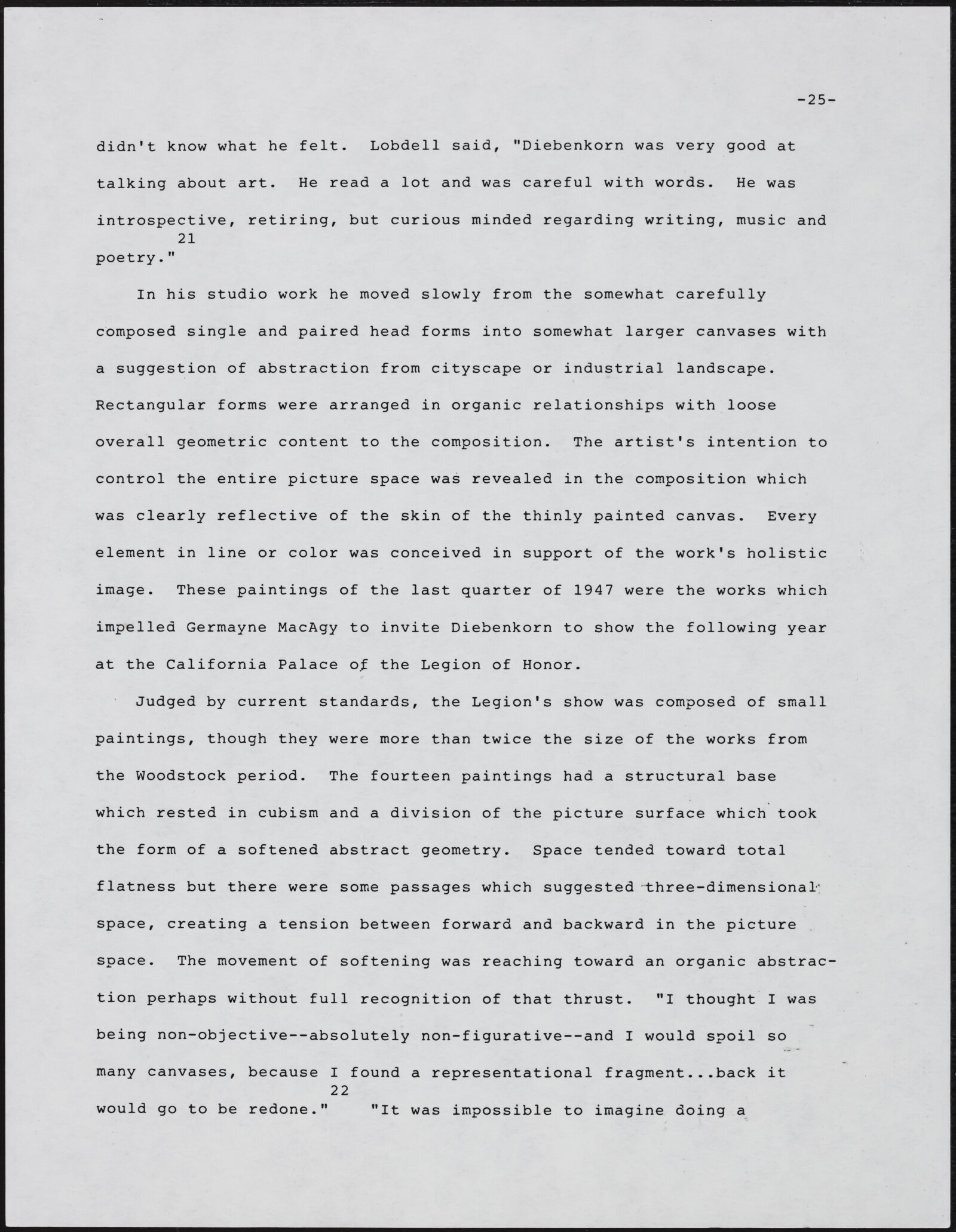 Gerald NORDLAND, essay draft, undated