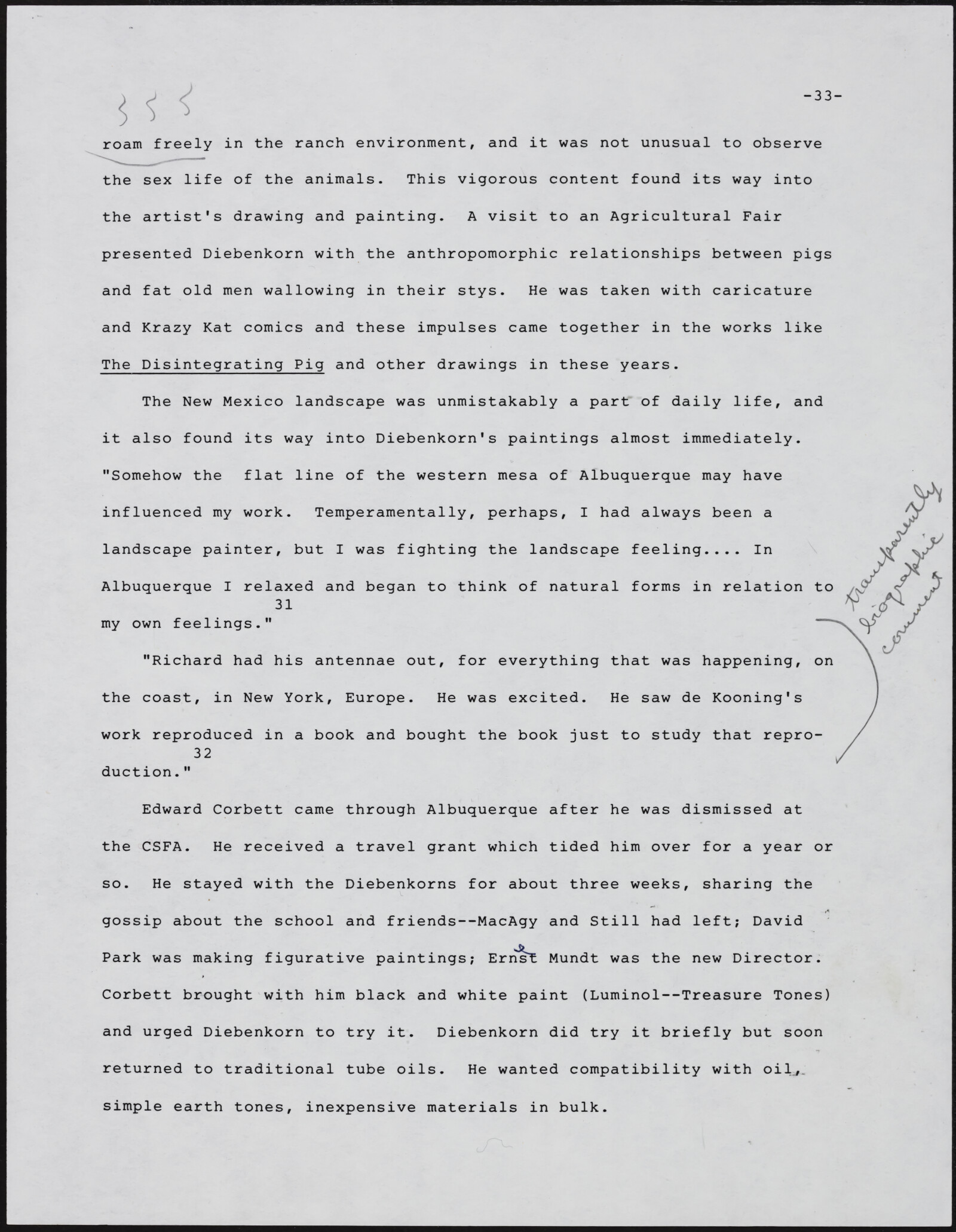 Gerald NORDLAND, essay draft, undated