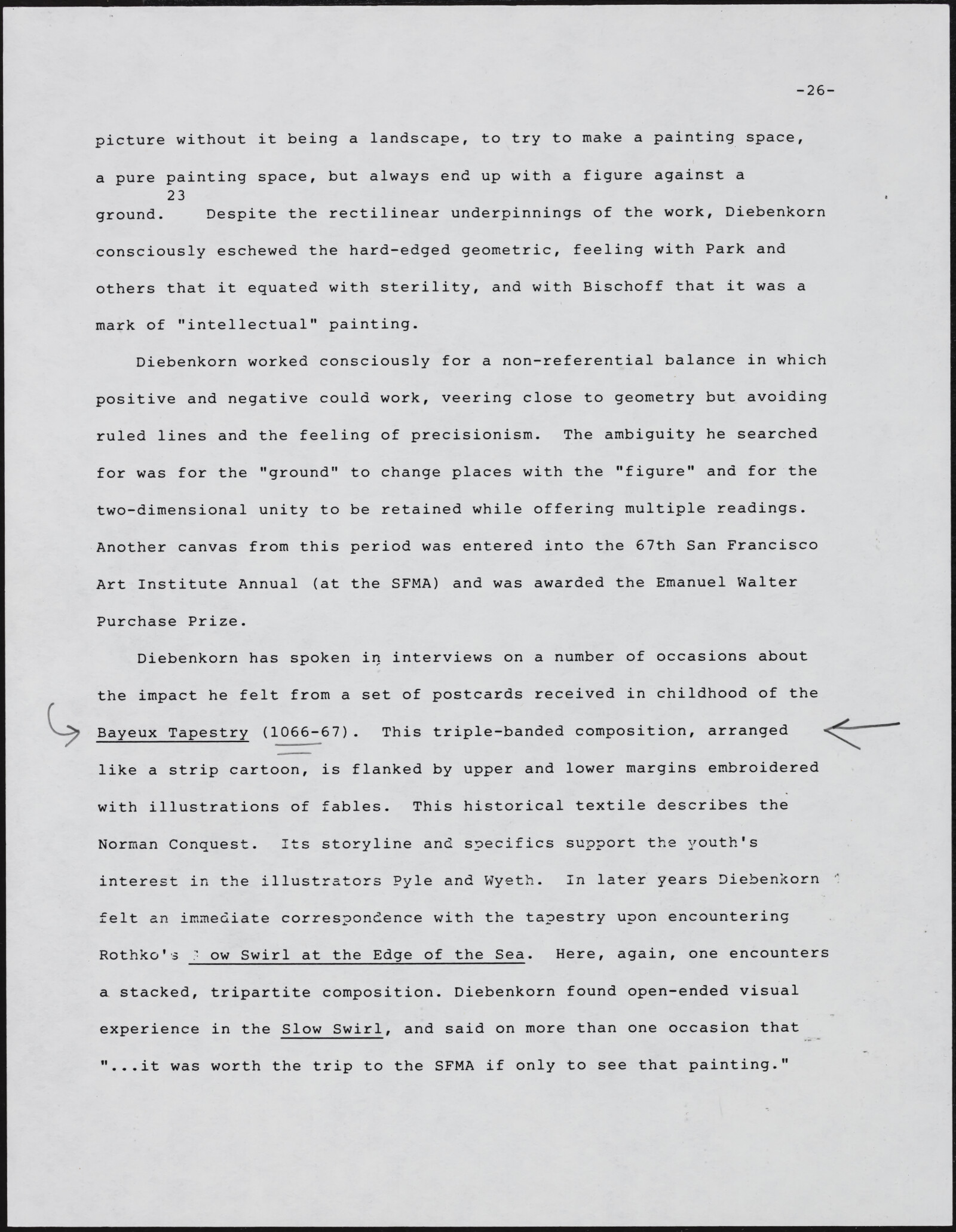 Gerald NORDLAND, essay draft, undated