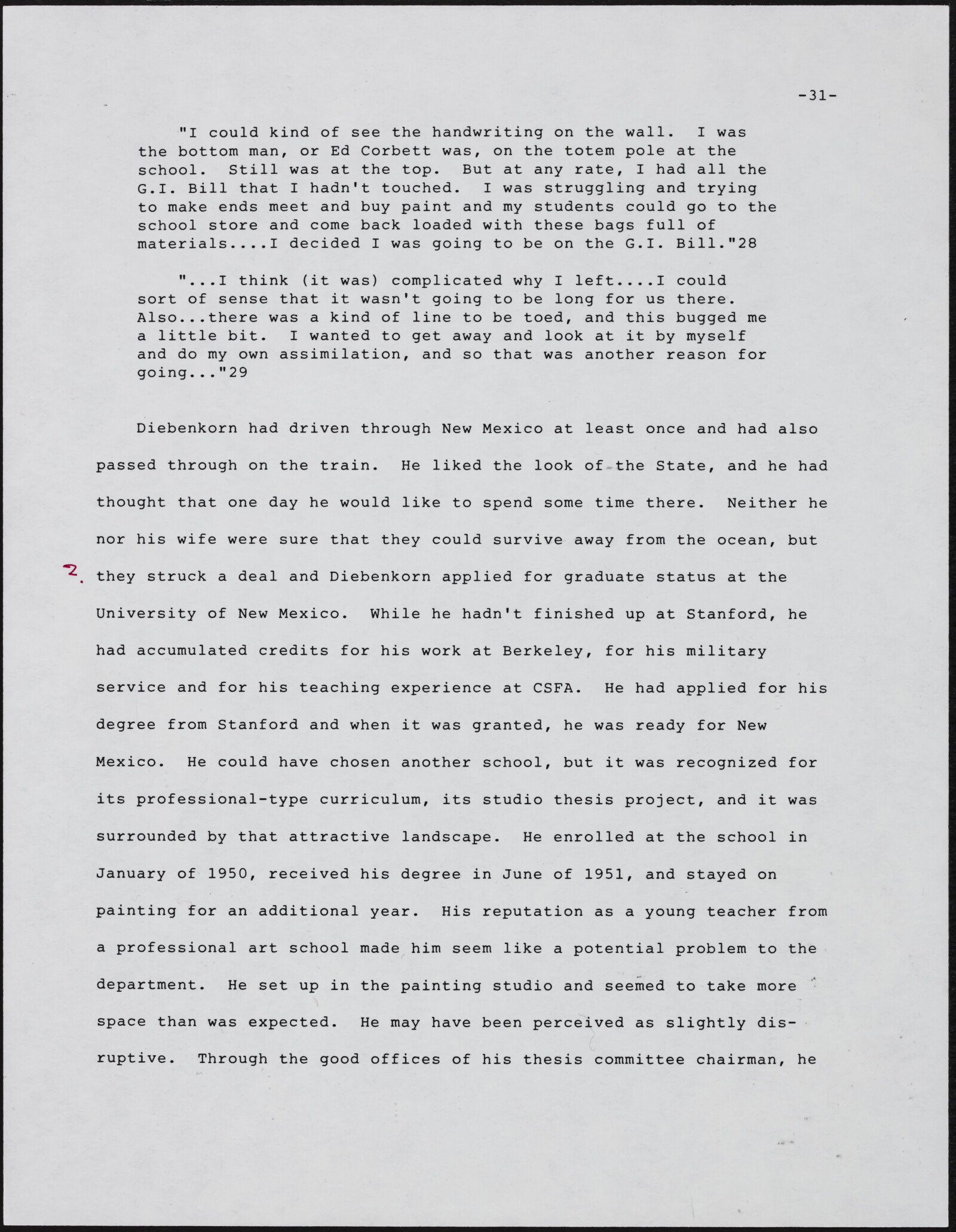 Gerald NORDLAND, essay draft, undated