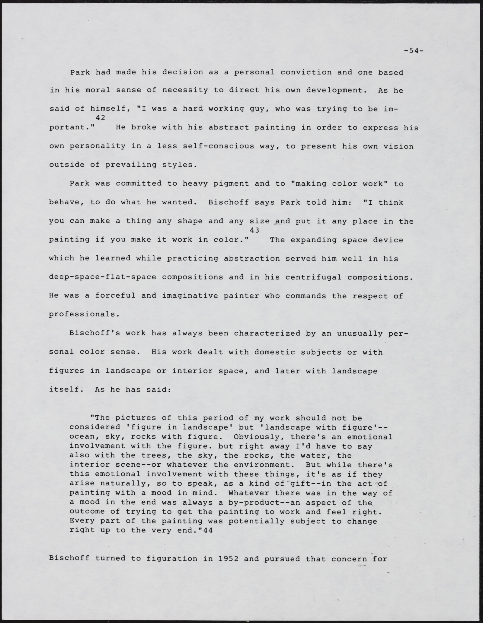 Gerald NORDLAND, essay draft, undated