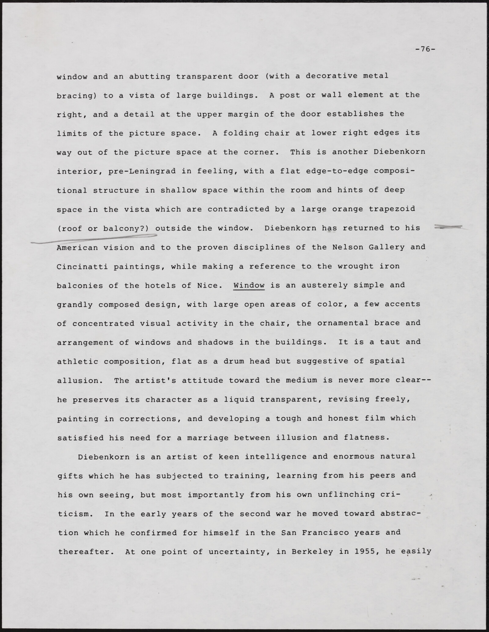 Gerald NORDLAND, essay draft, undated