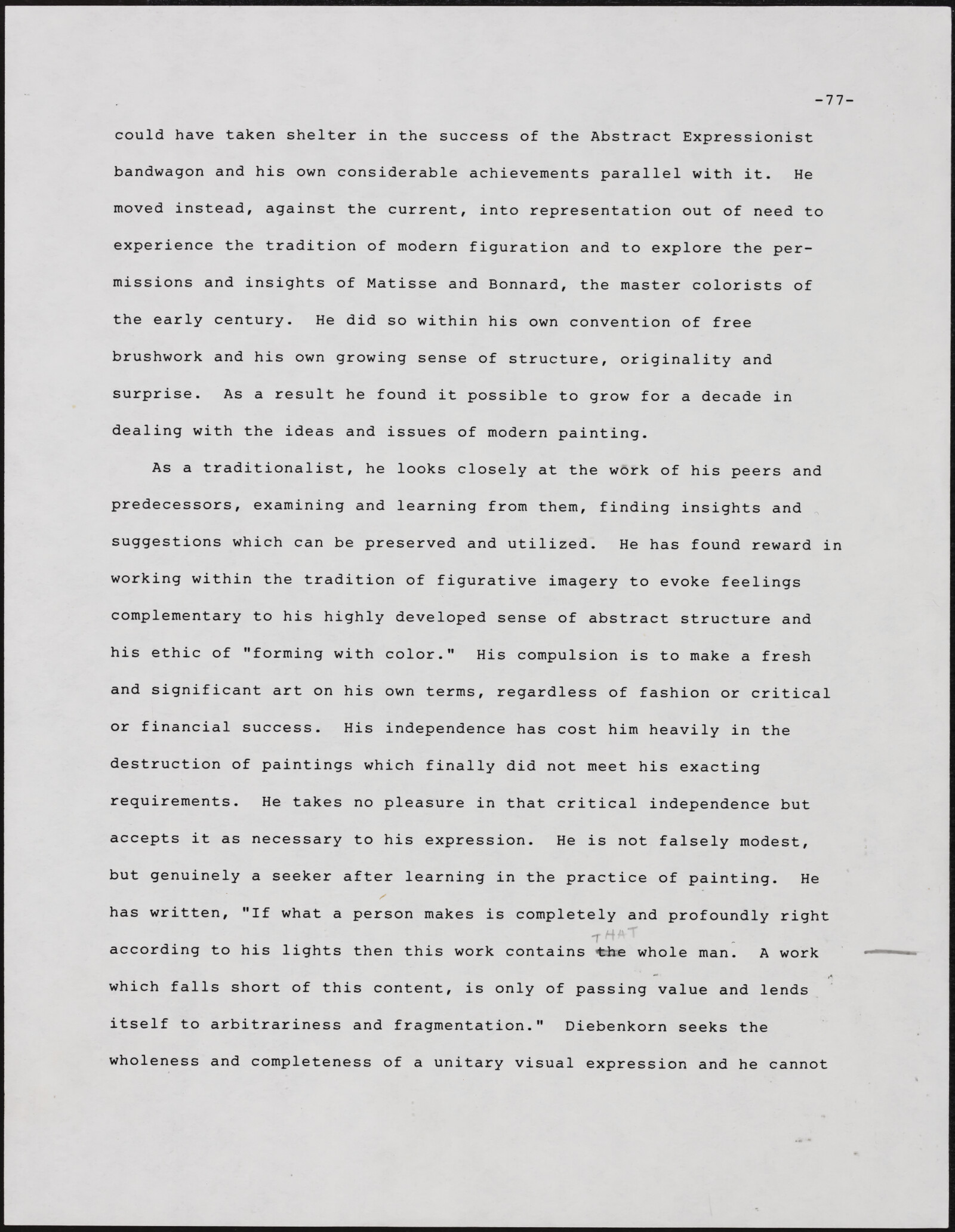 Gerald NORDLAND, essay draft, undated