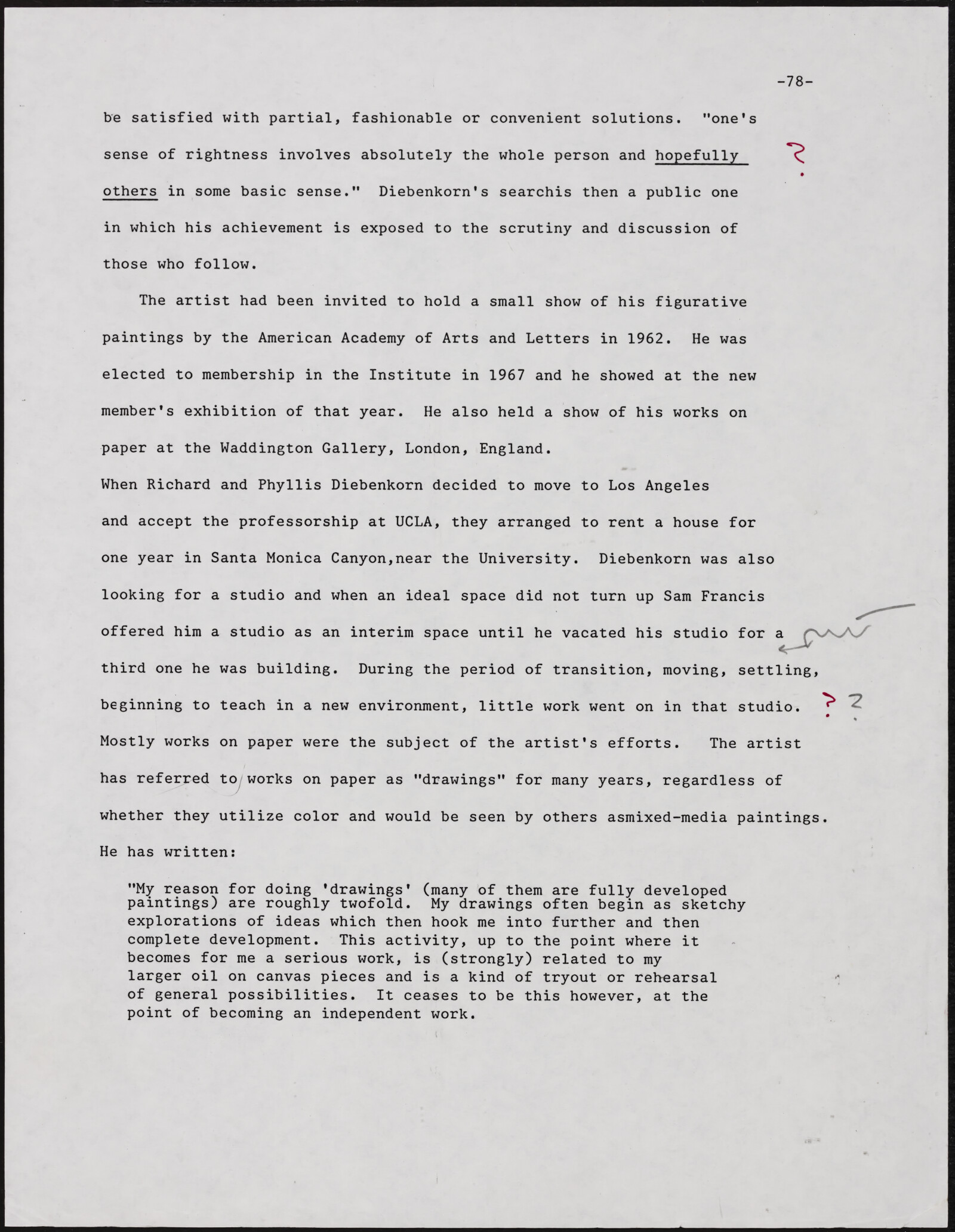 Gerald NORDLAND, essay draft, undated