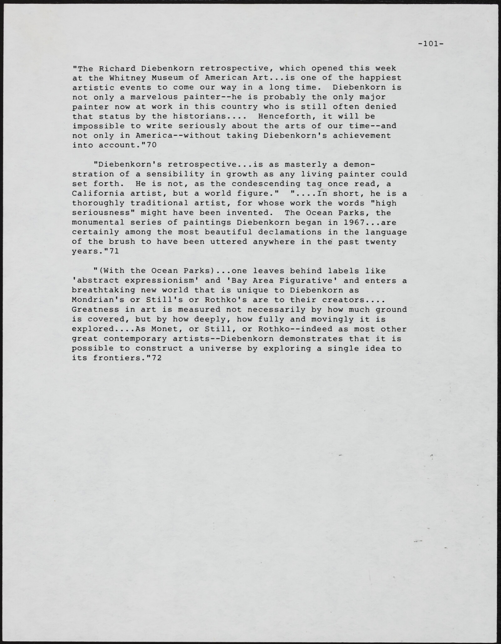 Gerald NORDLAND, essay draft, undated