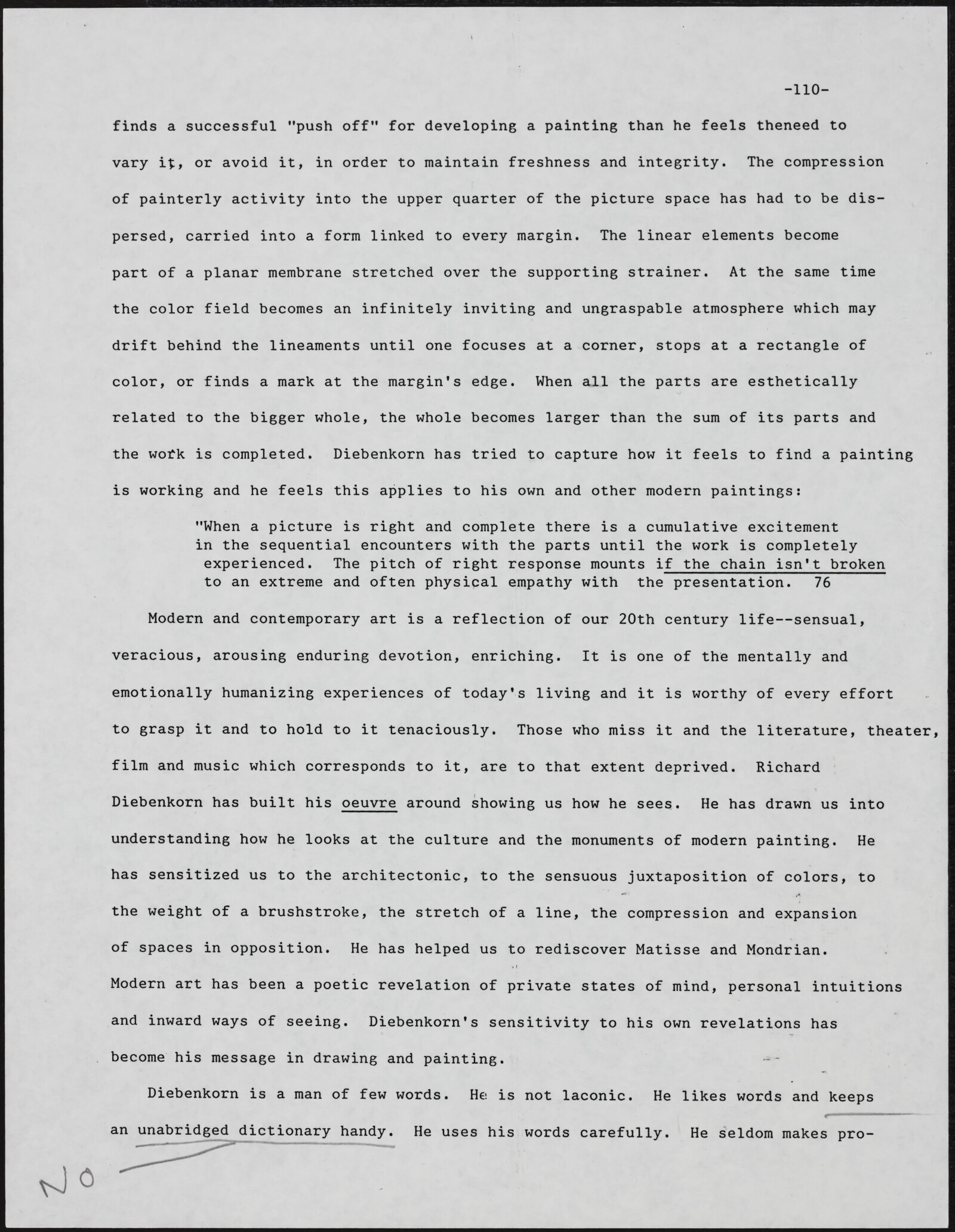 Gerald NORDLAND, essay draft, undated