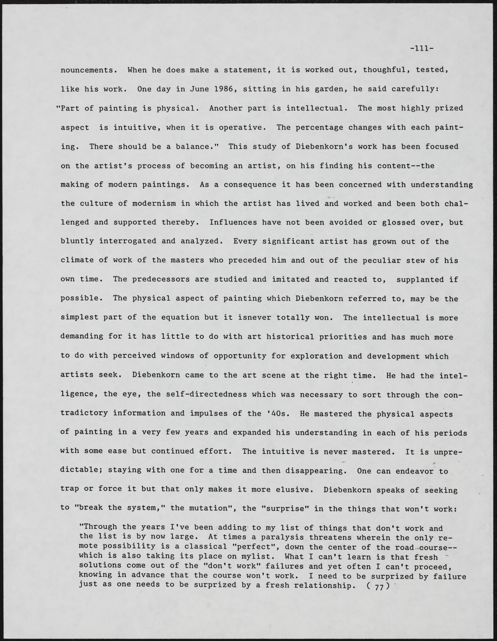 Gerald NORDLAND, essay draft, undated