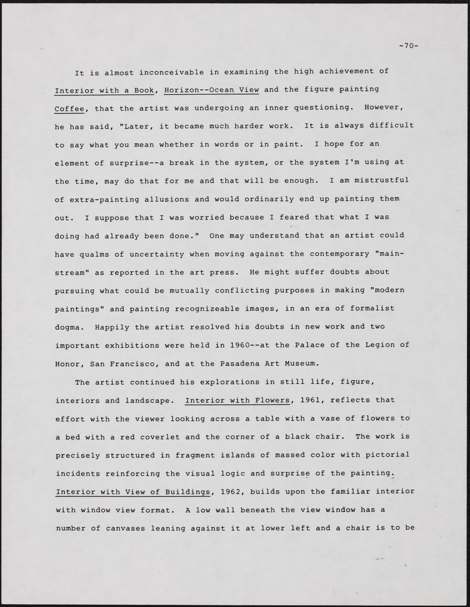 Gerald NORDLAND, essay draft, undated