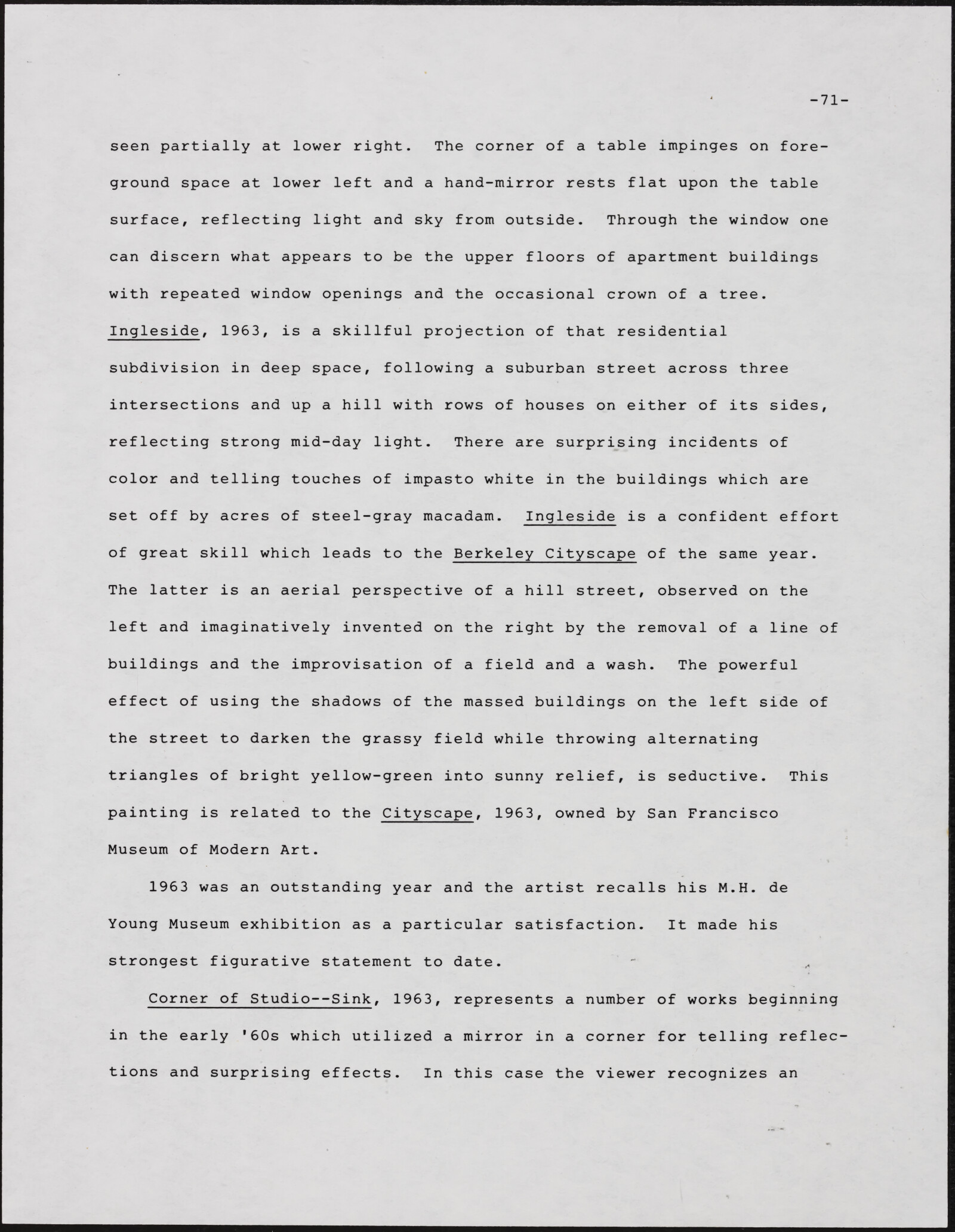 Gerald NORDLAND, essay draft, undated