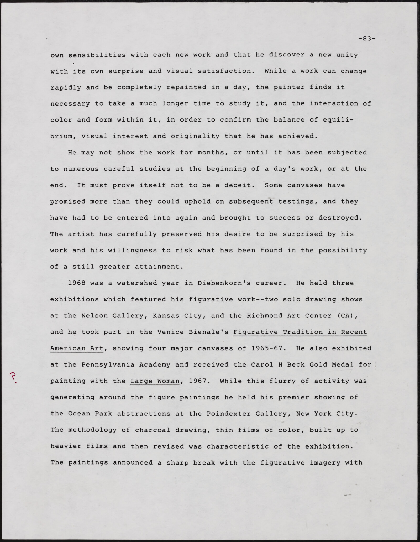 Gerald NORDLAND, essay draft, undated