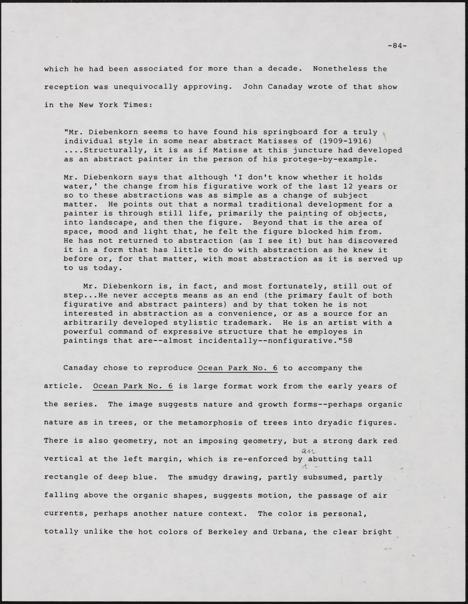 Gerald NORDLAND, essay draft, undated