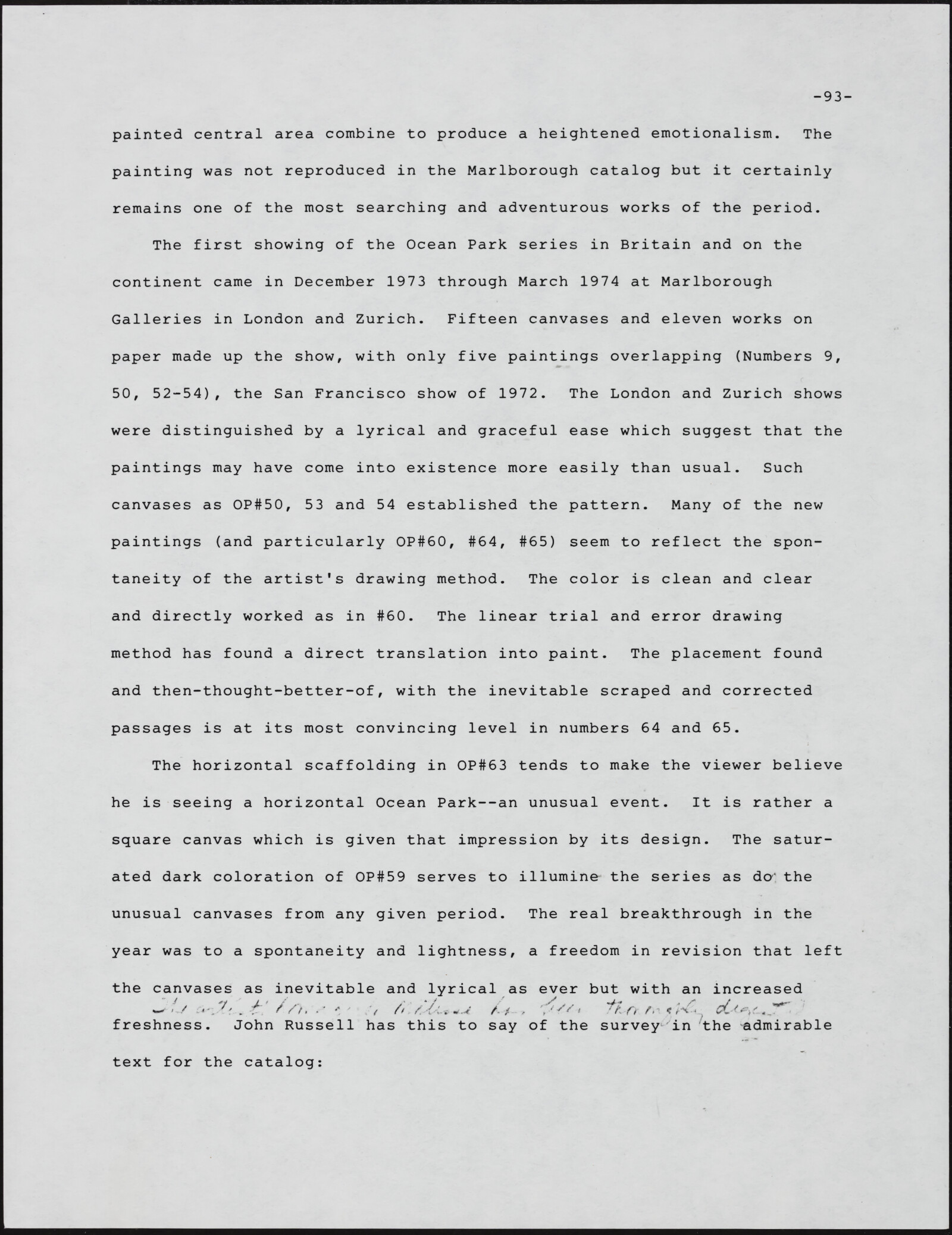 Gerald NORDLAND, essay draft, undated