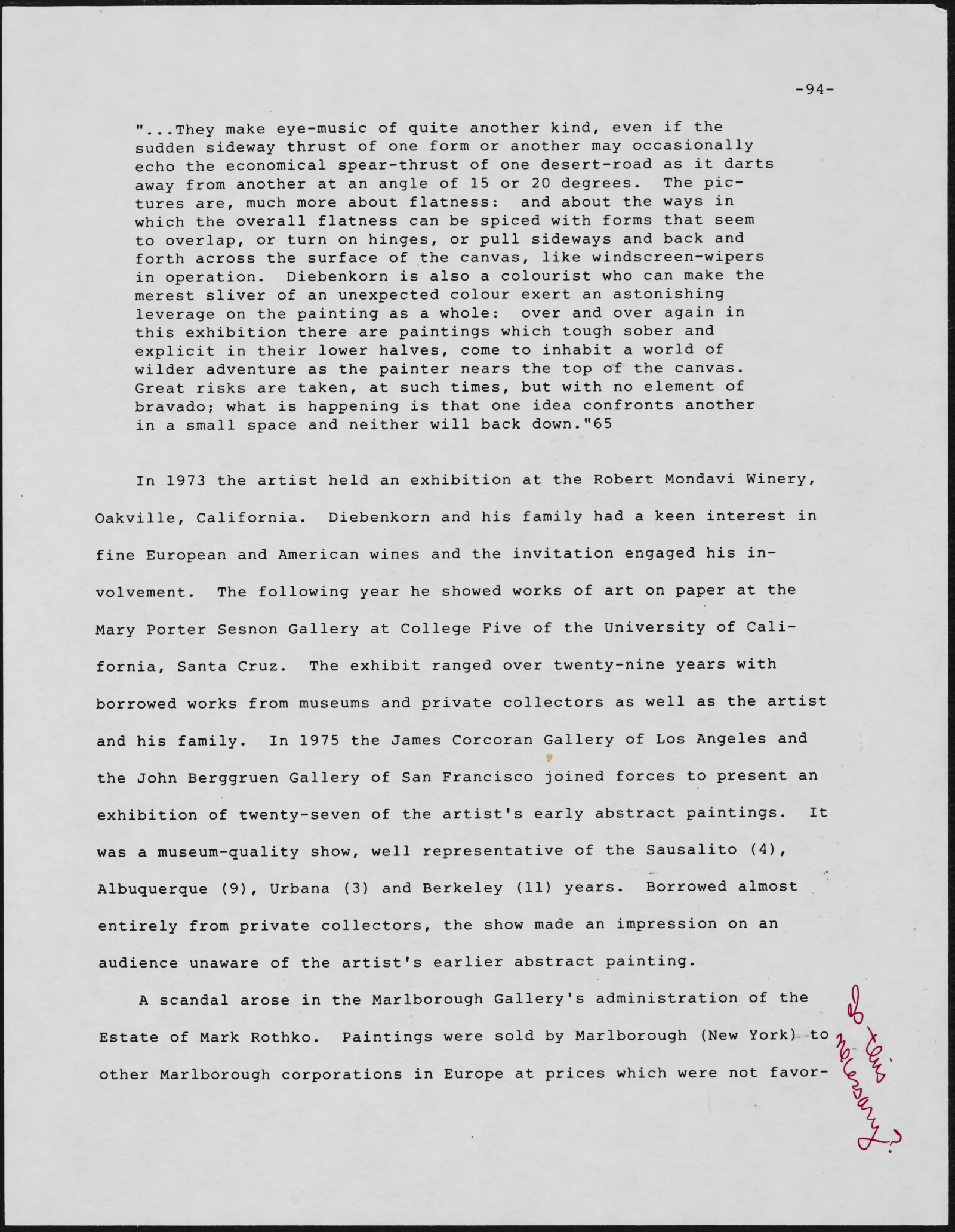 Gerald NORDLAND, essay draft, undated