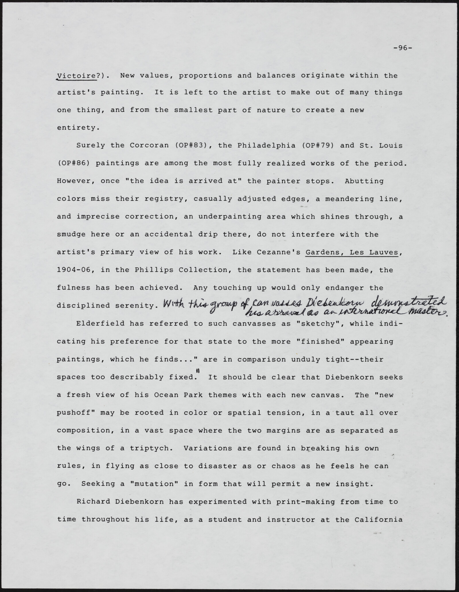 Gerald NORDLAND, essay draft, undated