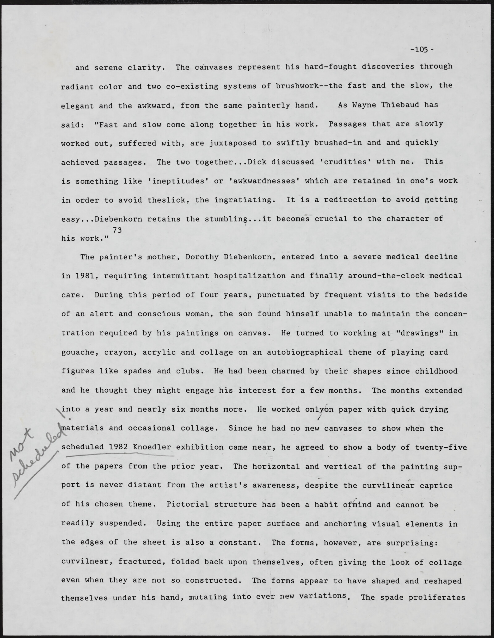 Gerald NORDLAND, essay draft, undated