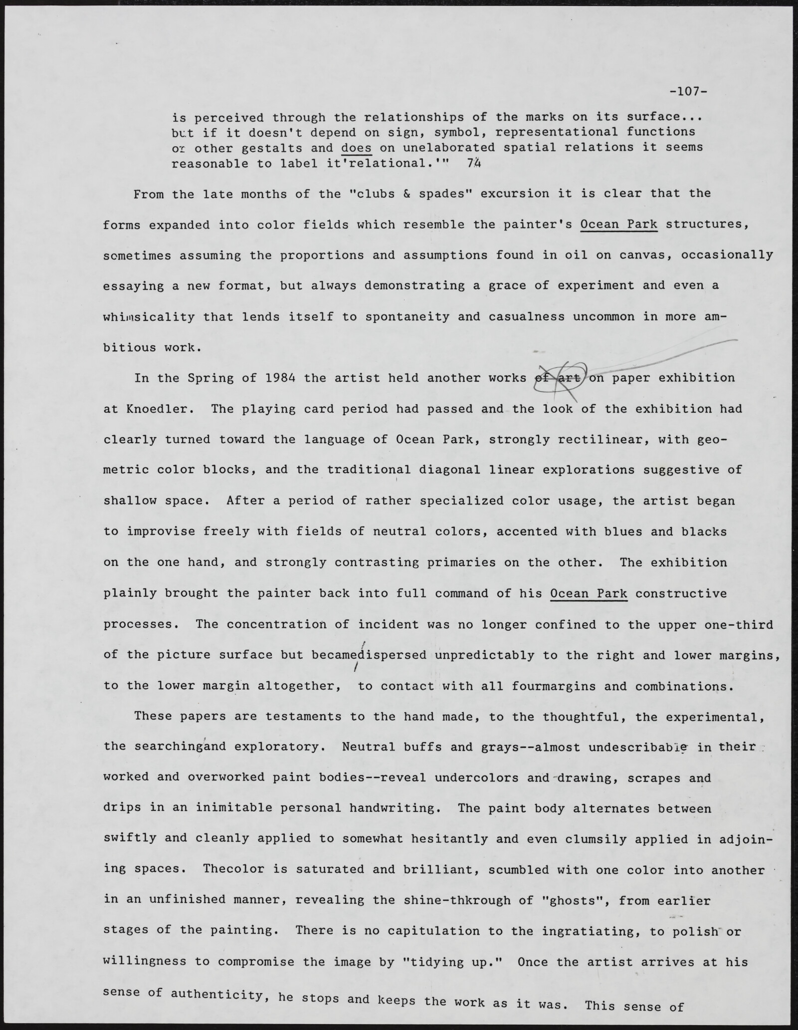 Gerald NORDLAND, essay draft, undated