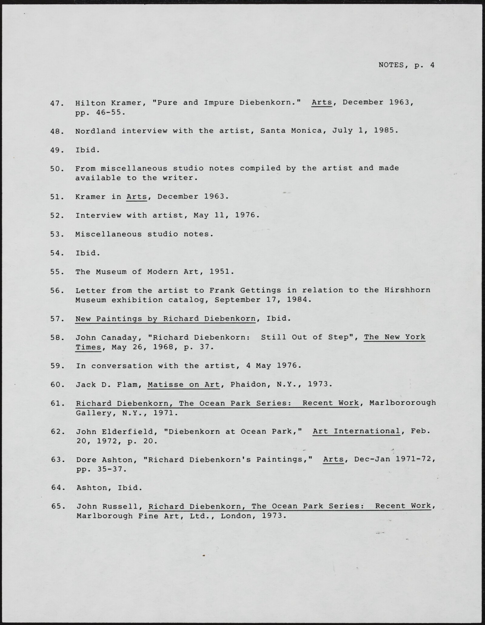 Gerald NORDLAND, essay draft, undated