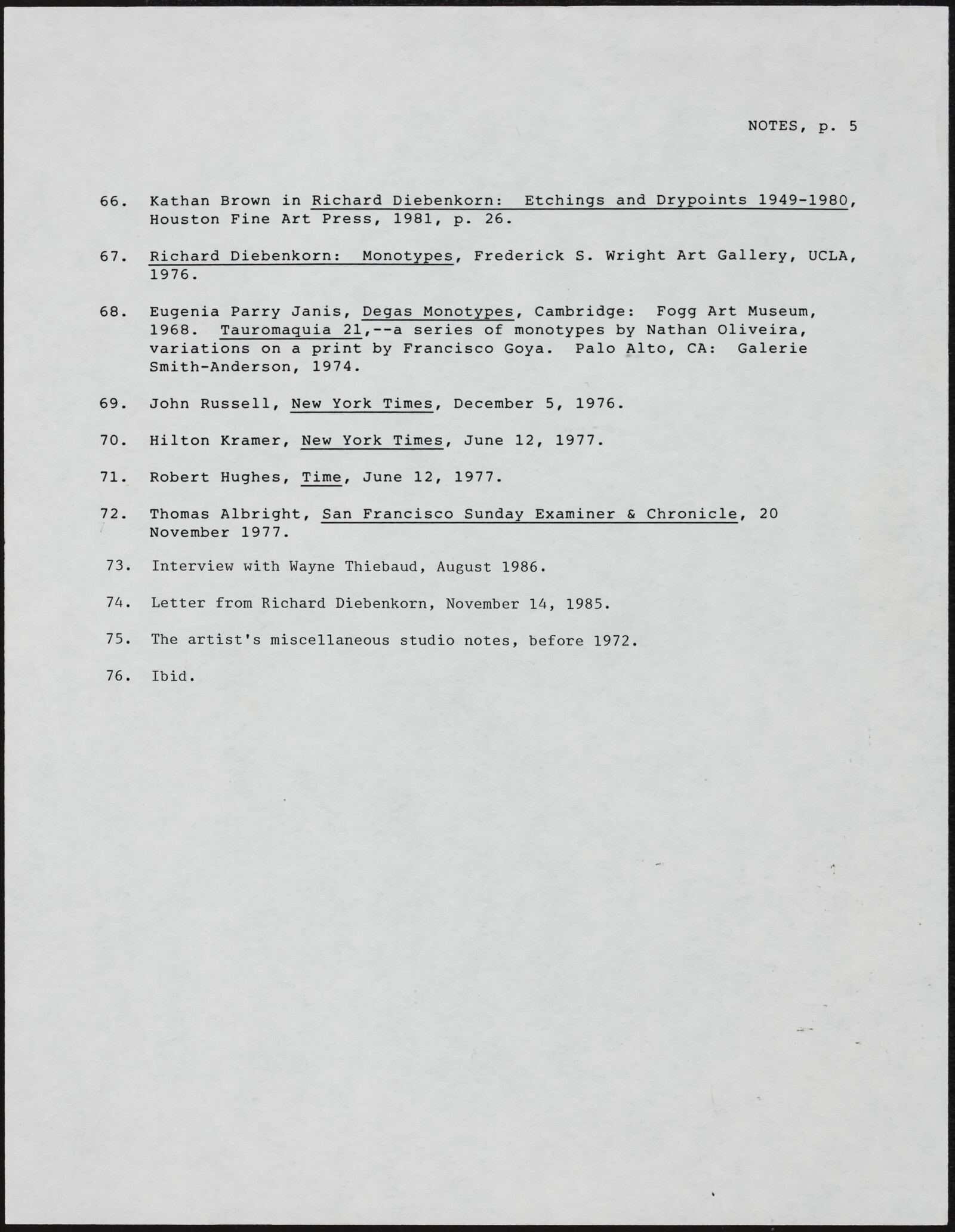 Gerald NORDLAND, essay draft, undated