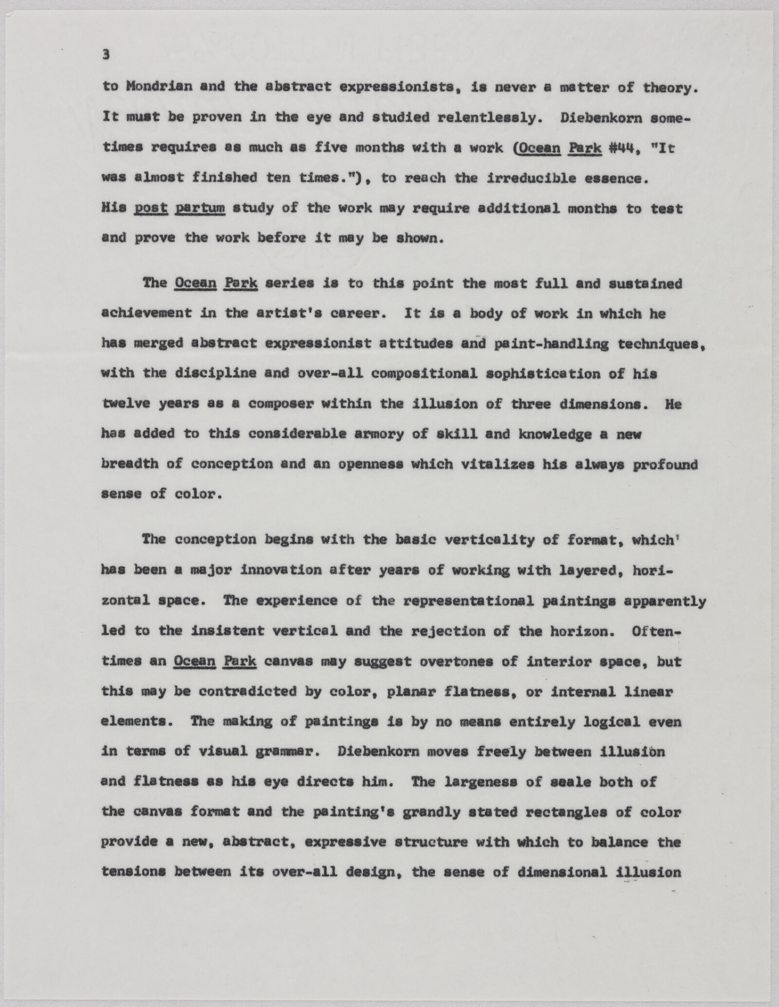 Gerald NORDLAND,  final essay for Marlborough essay and drafts, 1971