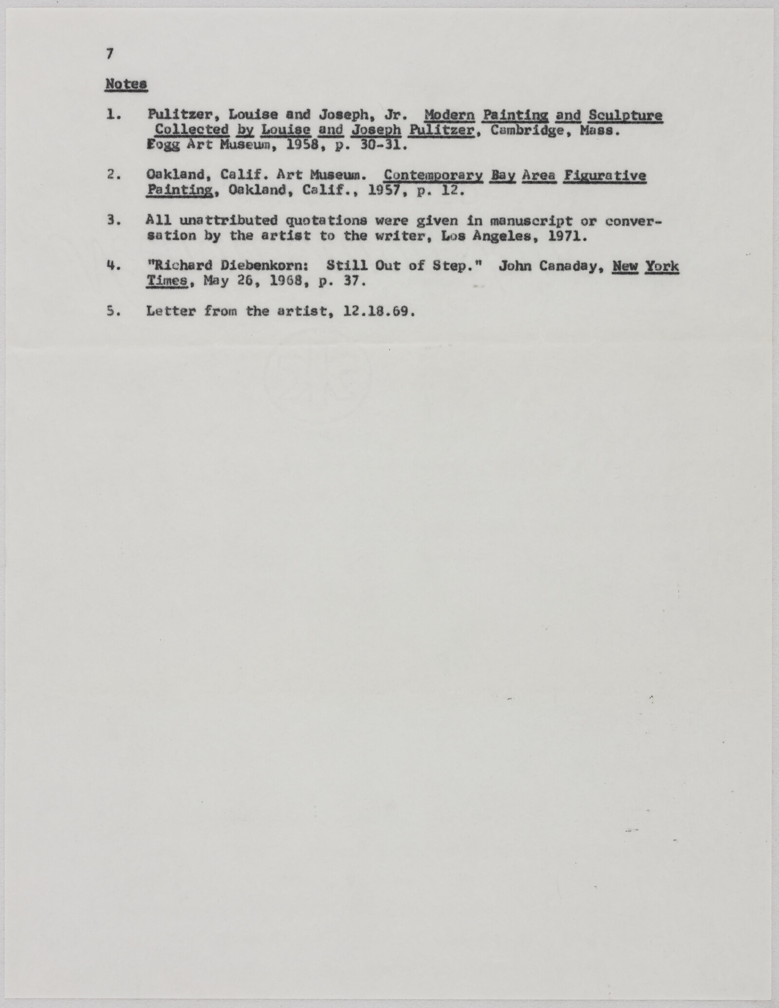 Gerald NORDLAND,  final essay for Marlborough essay and drafts, 1971