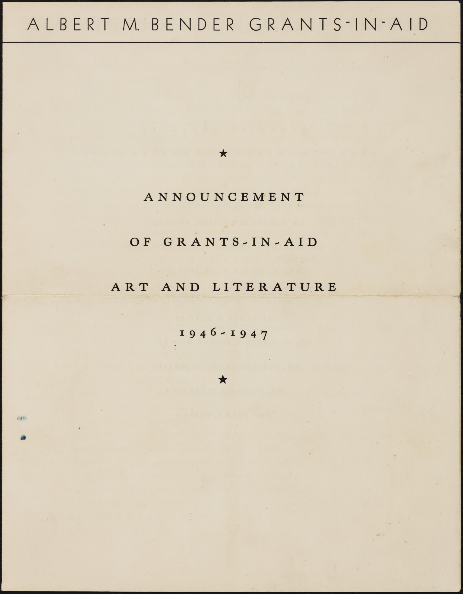 San Francisco Art Association. California School of Fine Arts. Bender Grant. Douglas MacAgy. Monroe Deutsch. 1946-1949