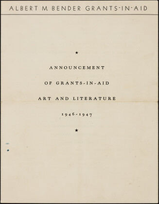 San Francisco Art Association. California School of Fine Arts. Bender Grant. Douglas MacAgy. Monroe Deutsch. 1946-1949