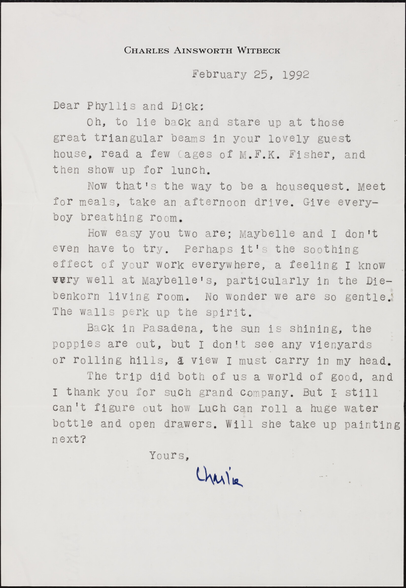 Marion and Charles WITBECK, 1960-2000
