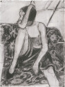 Untitled (Seated Woman on Flowered Sofa)