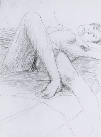 Untitled (Reclining Nude, One Knee Raised)