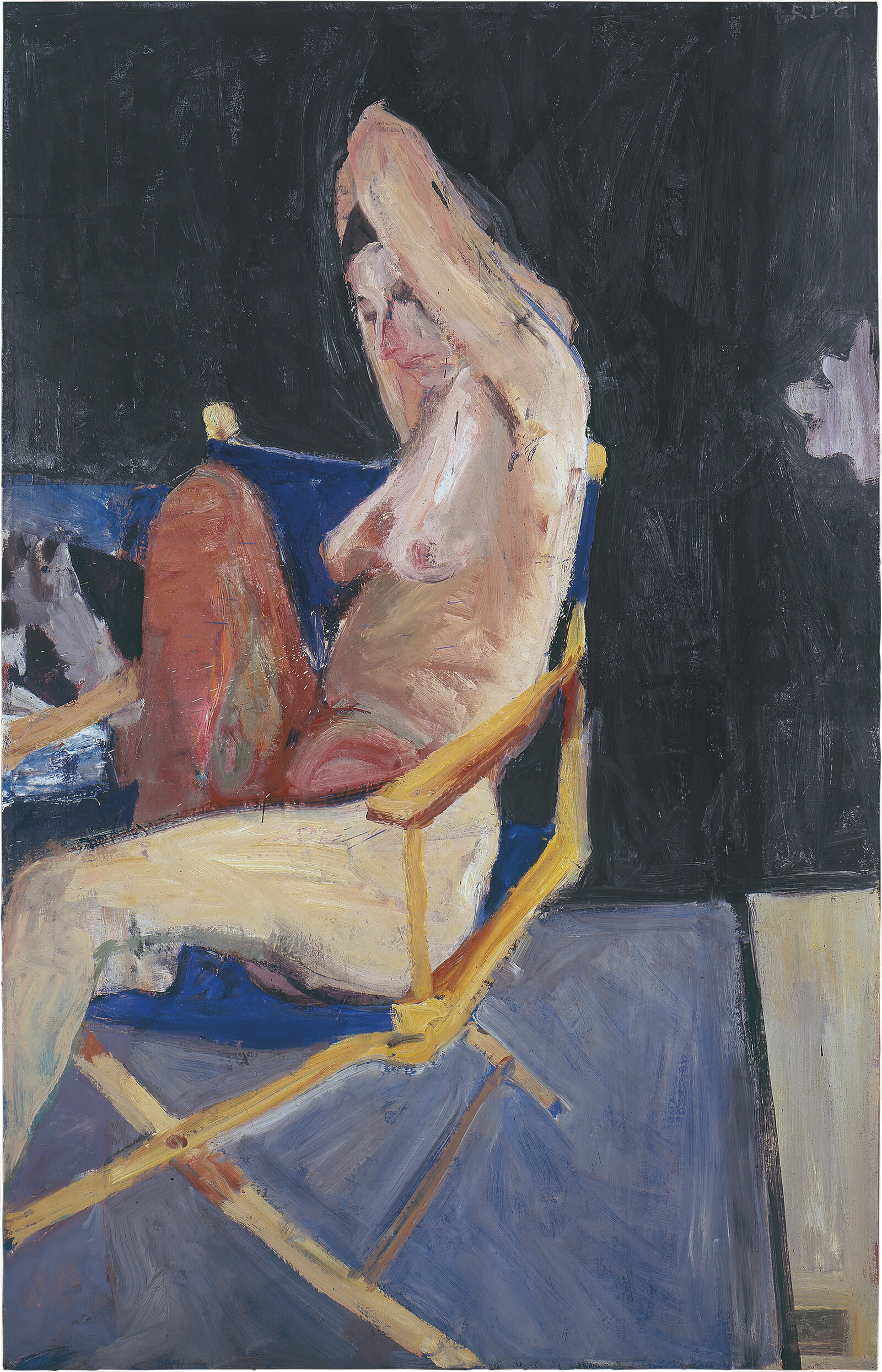 Seated Nude, Black Background