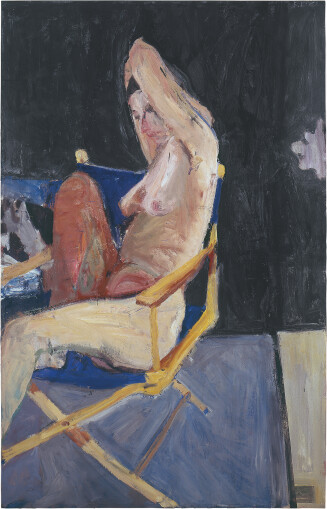 Seated Nude, Black Background