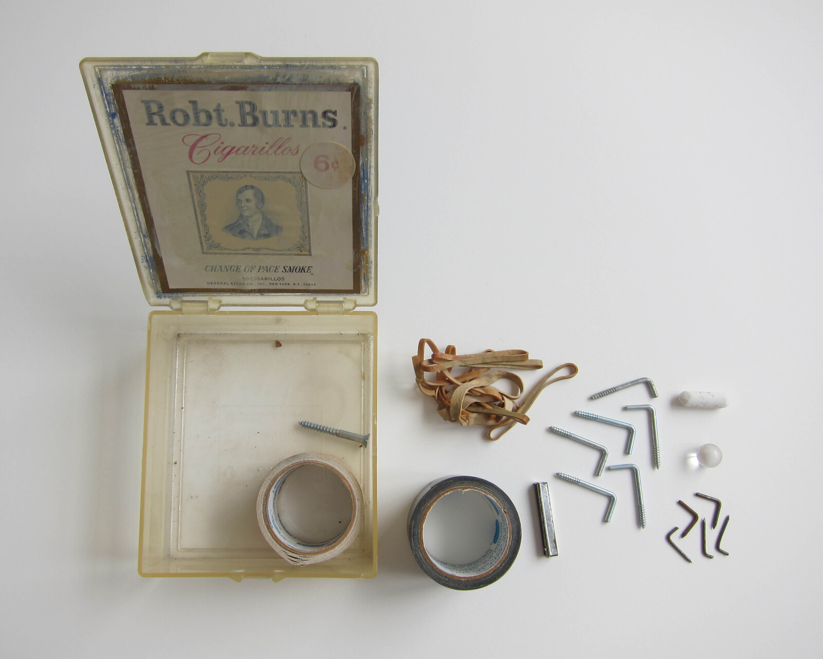 Studio Materials, Clear Plastic Box with Blue Lid