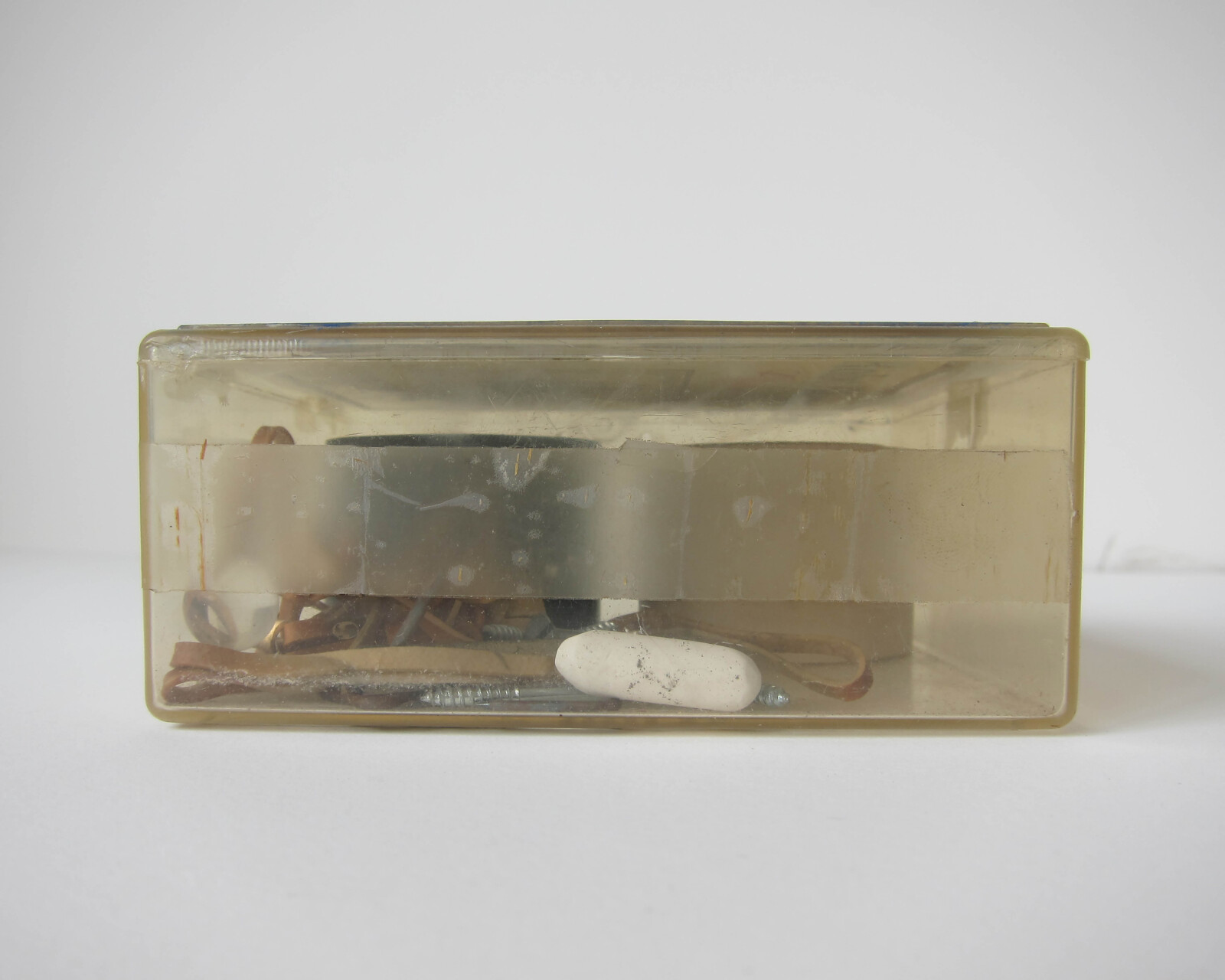 Studio Materials, Clear Plastic Box with Blue Lid