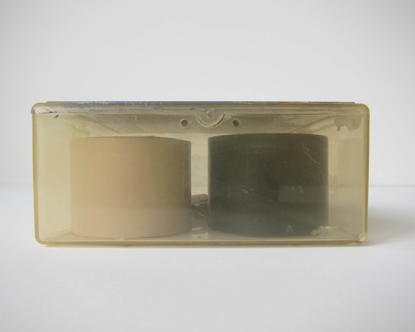 Studio Materials, Clear Plastic Box with Blue Lid