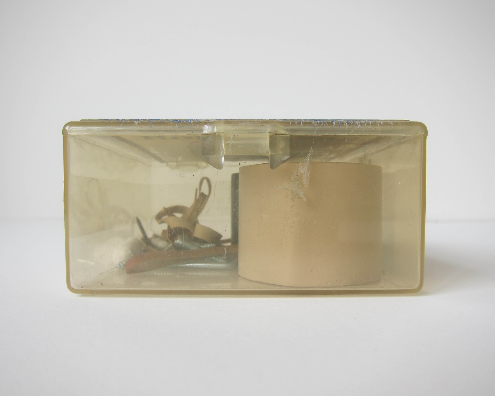 Studio Materials, Clear Plastic Box with Blue Lid