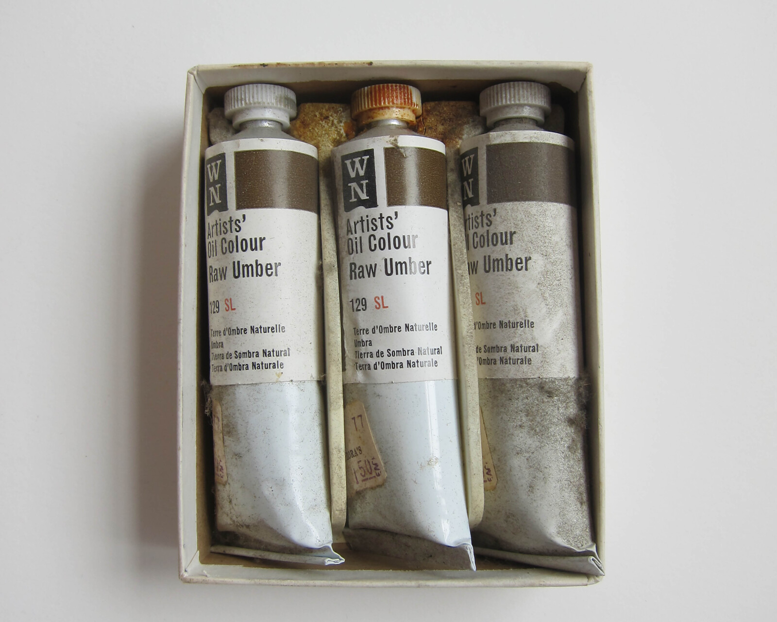 Studio Materials, Box of Windsor & Newton Paints Raw Umber