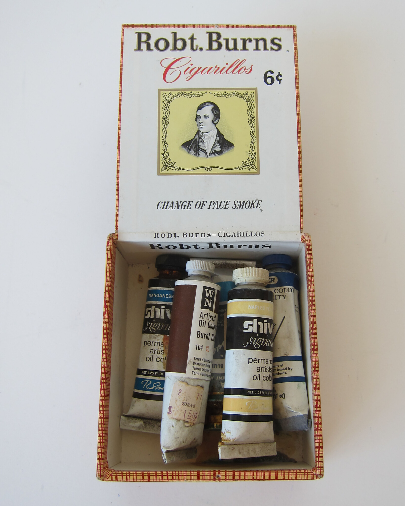 Studio Materials, Cigar Box w Paints