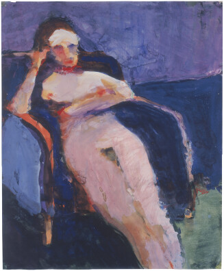 Untitled (Nude Woman in Blue Chair)