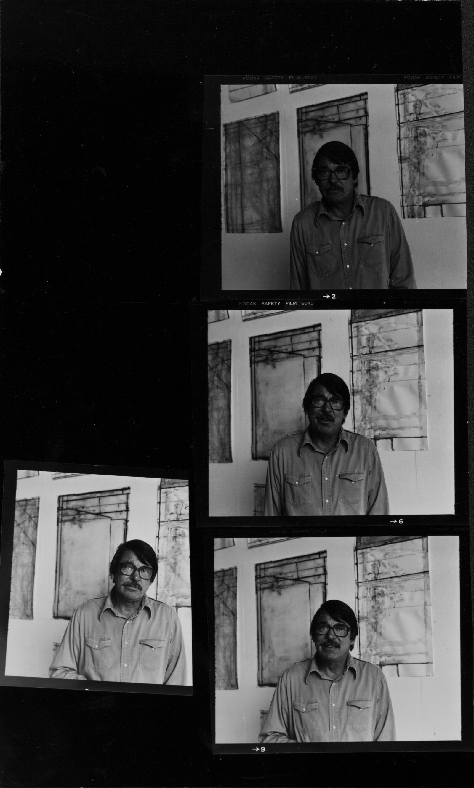 Portraits of Richard Diebenkorn and objects from the Ocean Park studio, 1977