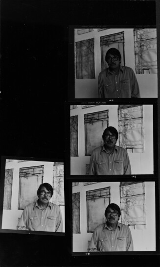 Portraits of Richard Diebenkorn and objects from the Ocean Park studio, 1977