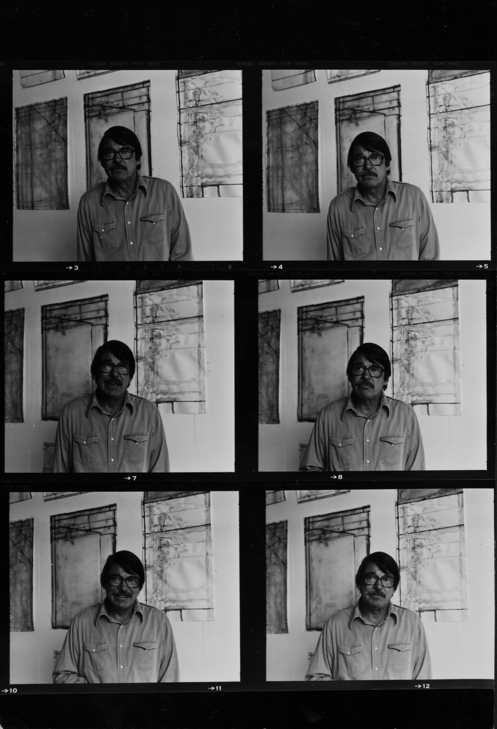 Portraits of Richard Diebenkorn and objects from the Ocean Park studio, 1977